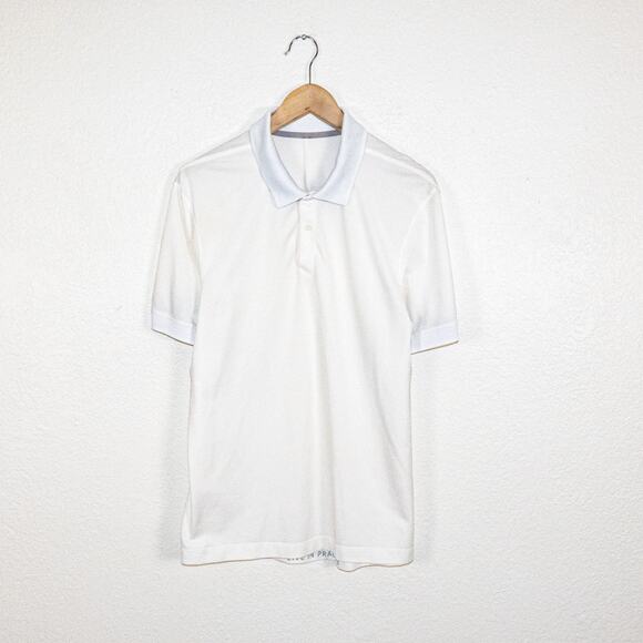 Lululemon Men's Small Evolution Short Sleeve Polo Shirt Oxford white - Picture 1 of 6